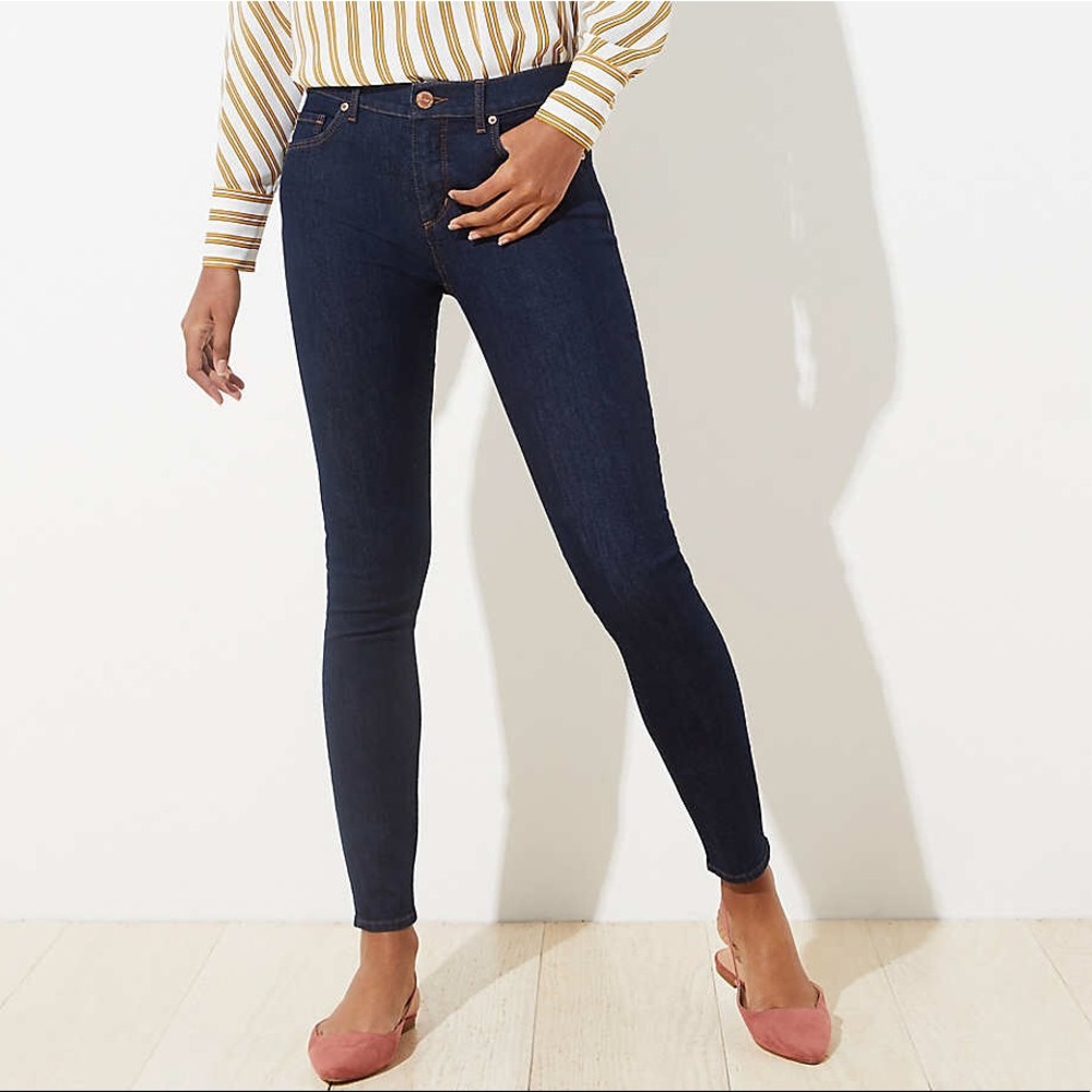 Loft Modern Skinny Dark Rinse Denim Jeans 29